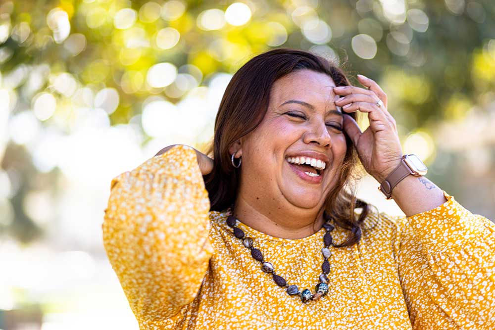 woman laughing