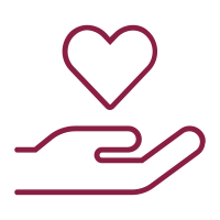 icon of hand and heart