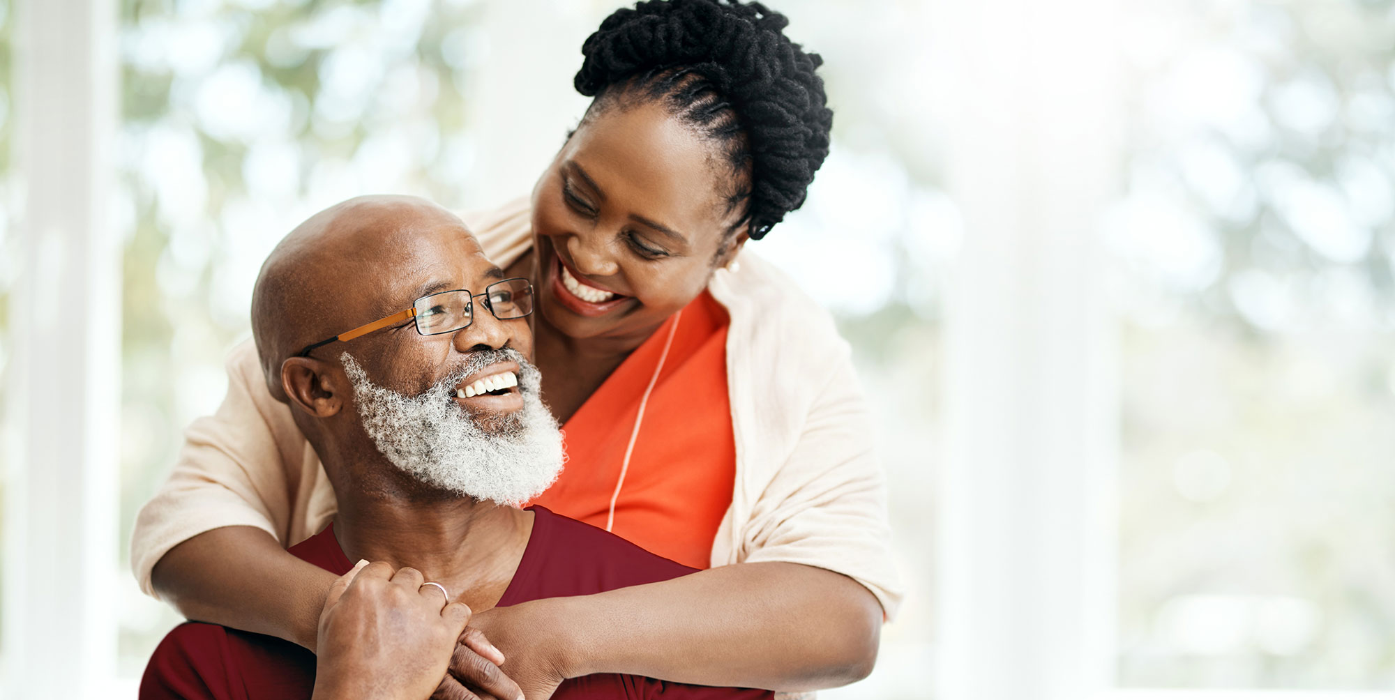 Man and woman smiling