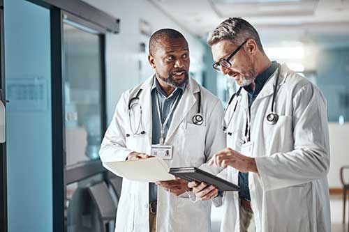 two doctors reviewing data