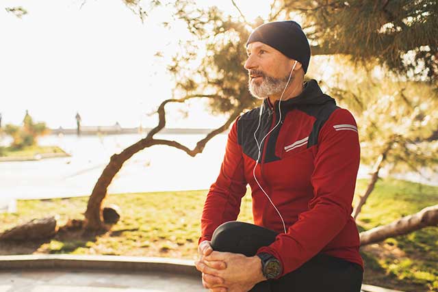 man getting ready for a run