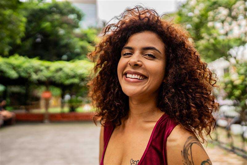 young woman smiling